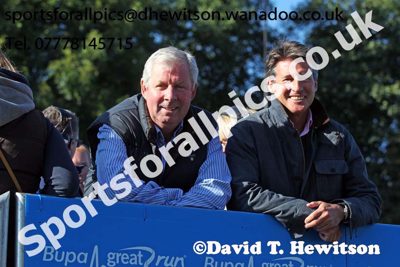 Brendan Foster and Sir Sebastian Coe before the start of theBUPA Great North Run. Photo: David T. Hewitson/Sports for All Pics
